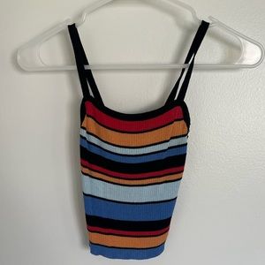 Striped tank top (orange, blue, red, black)